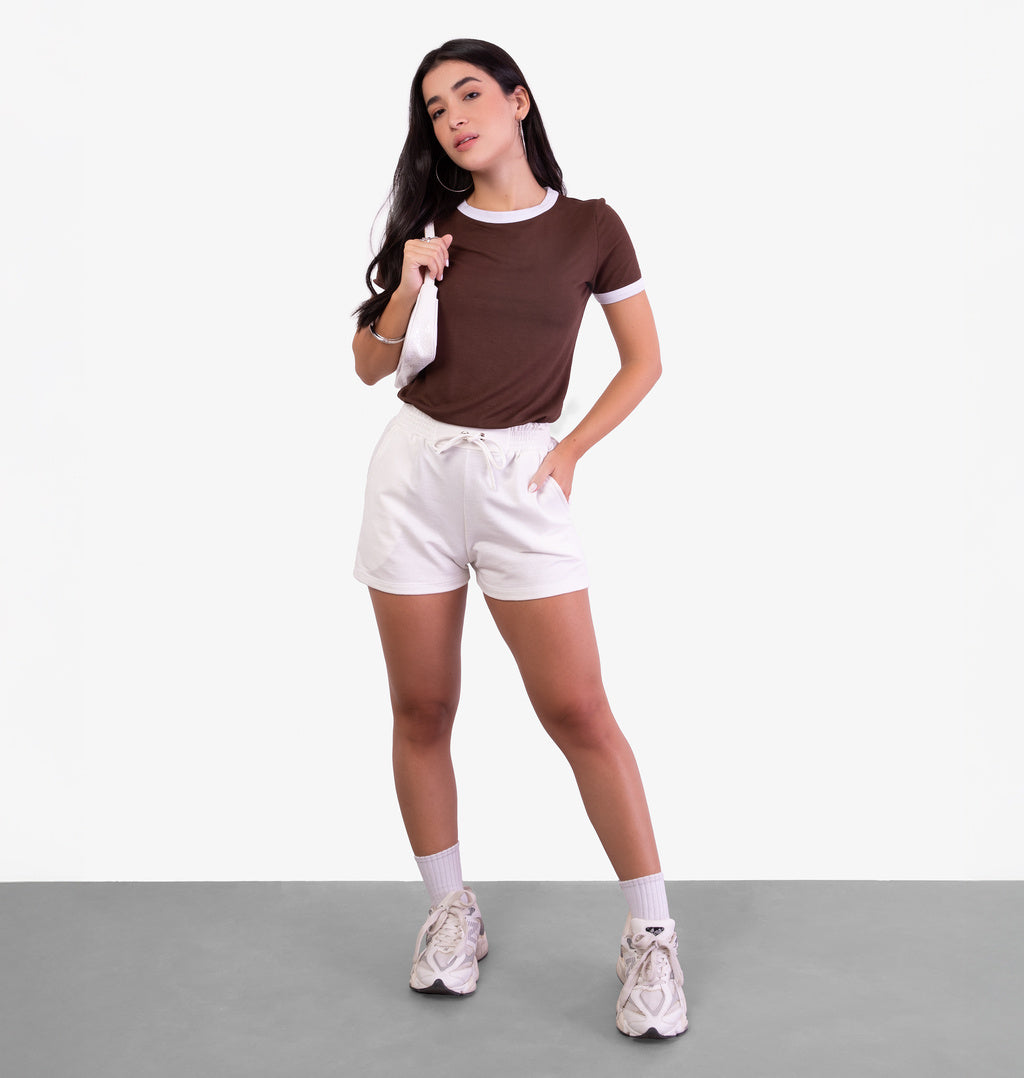 Blusa Bicolor Com Manga Curta