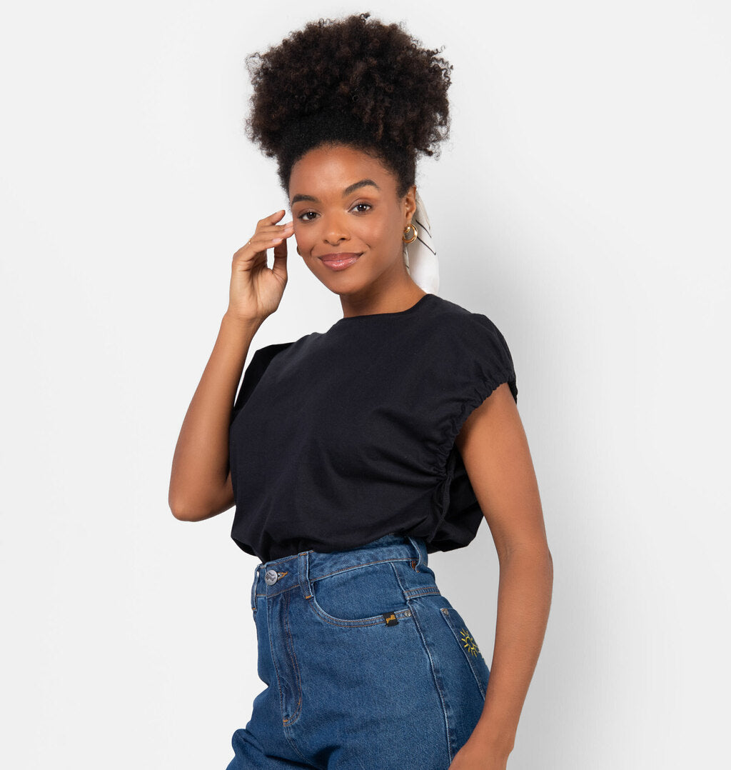 Blusa Muscle Tee Com Amarração Na Manga