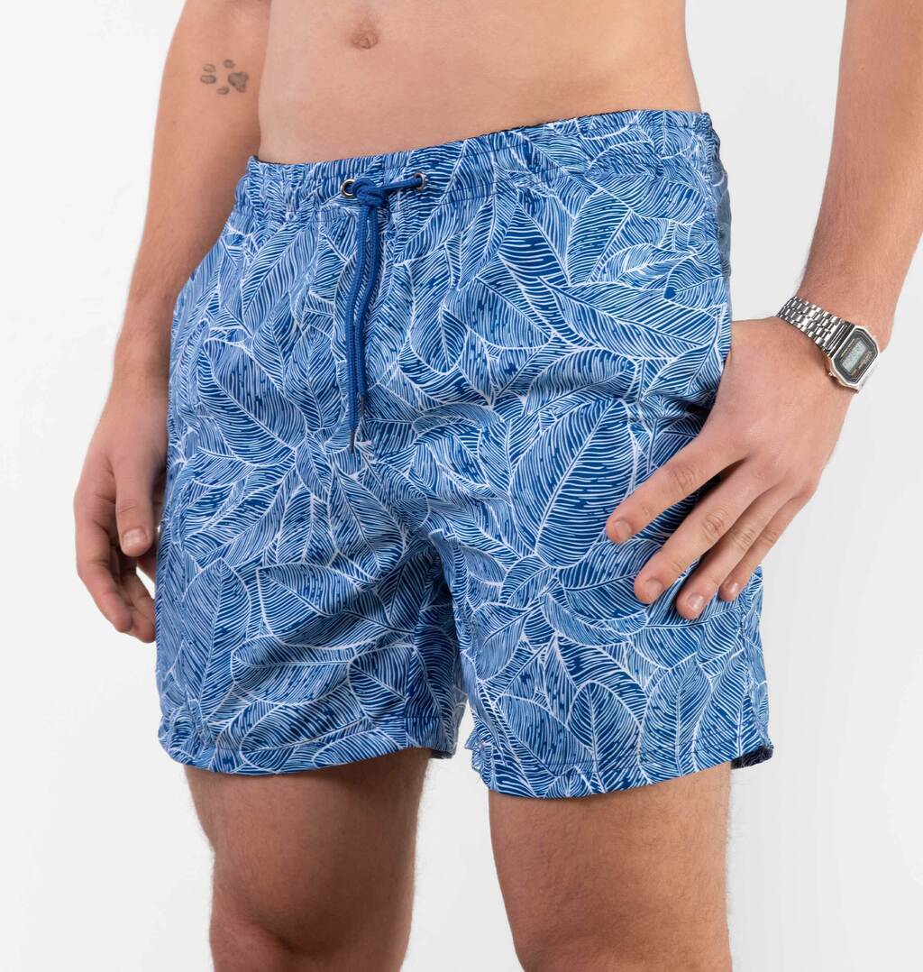 Short Estampa Tropical Com Bolsos