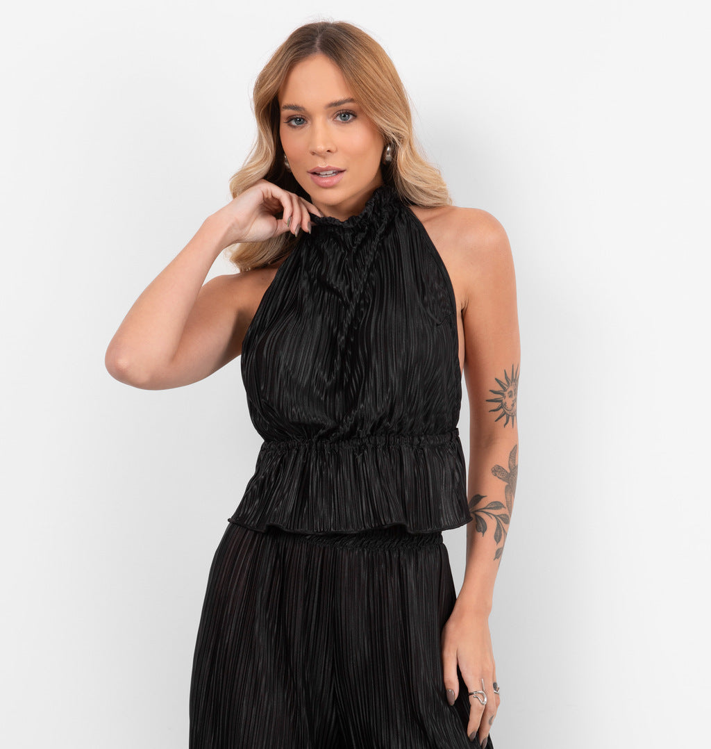 Blusa Franzida Com Costas Abertas