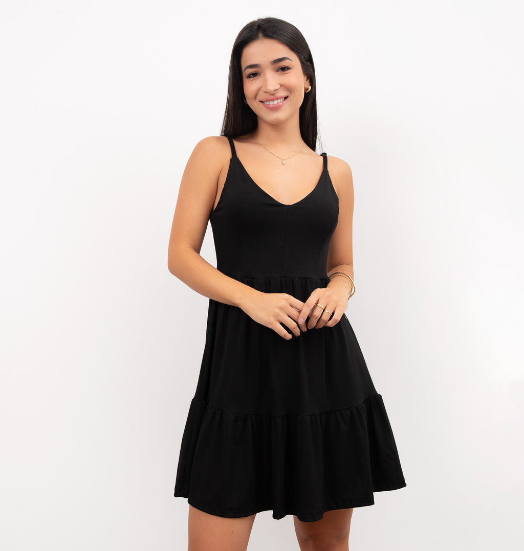 Vestido Cavado Com Recorte Maria