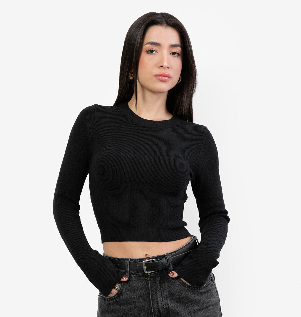 Suéter Modal Básico com Gola Redonda