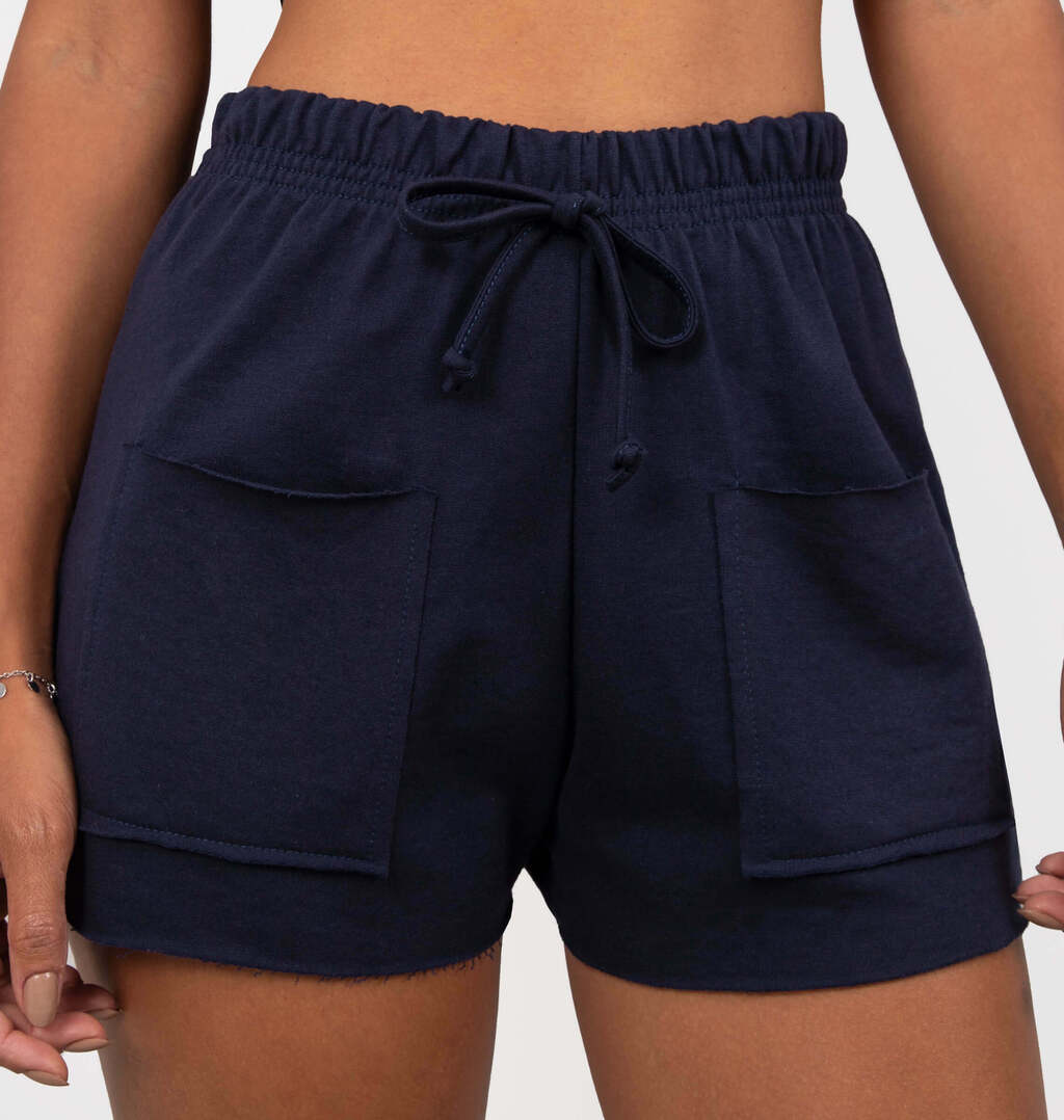 Short Maxi Bolso A Fio Moletinho