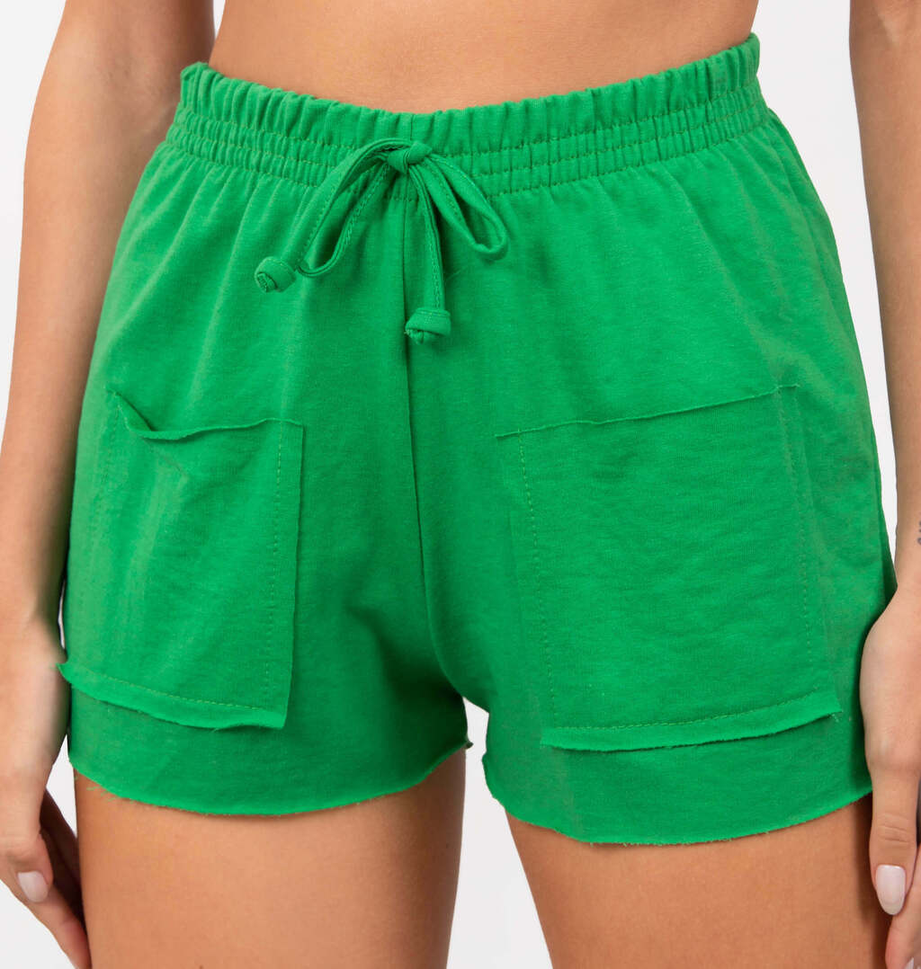 Short Maxi Bolso A Fio Moletinho