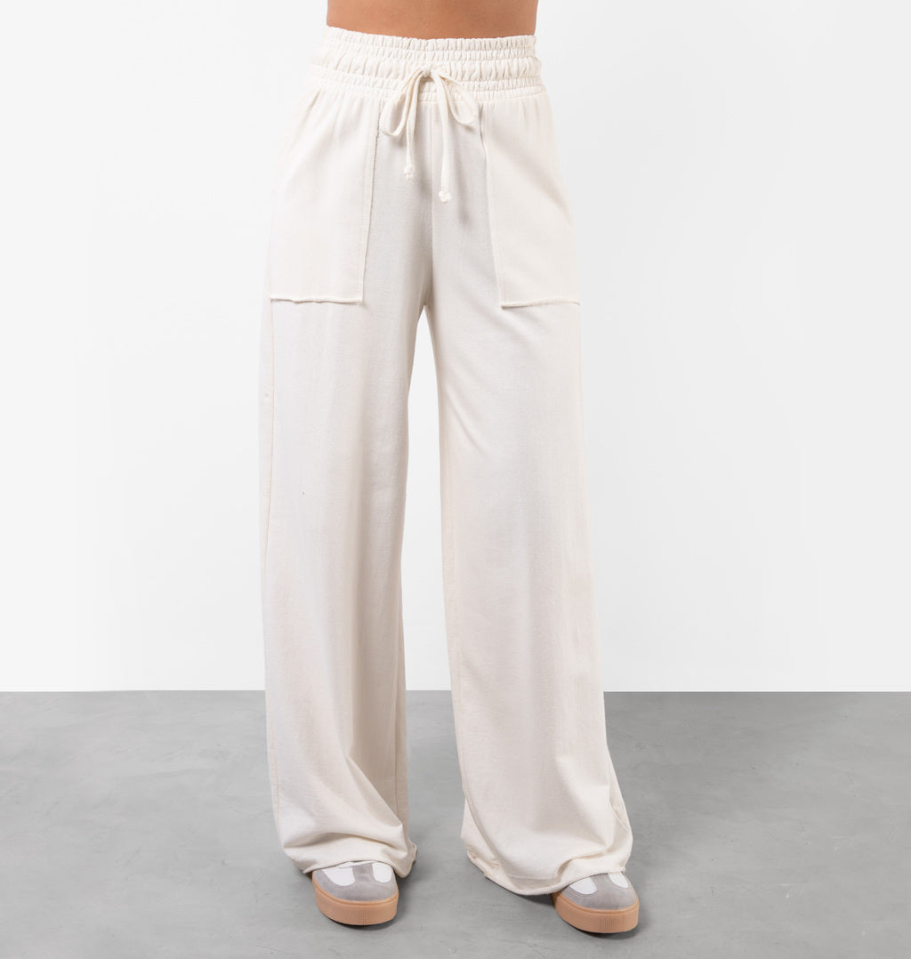 Calça Pantalona Moletinho Bolso A Fio