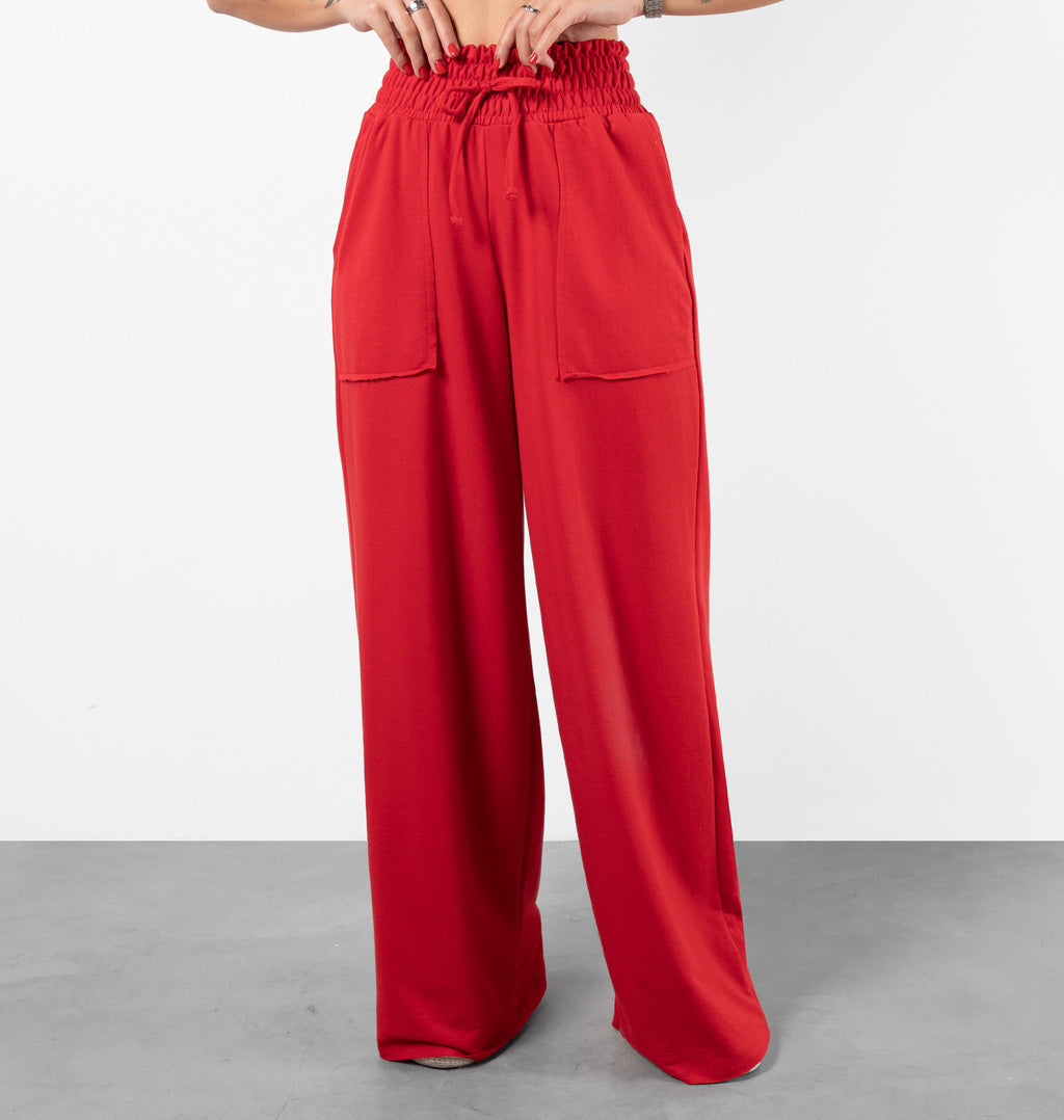 Calça Pantalona Moletinho Bolso A Fio
