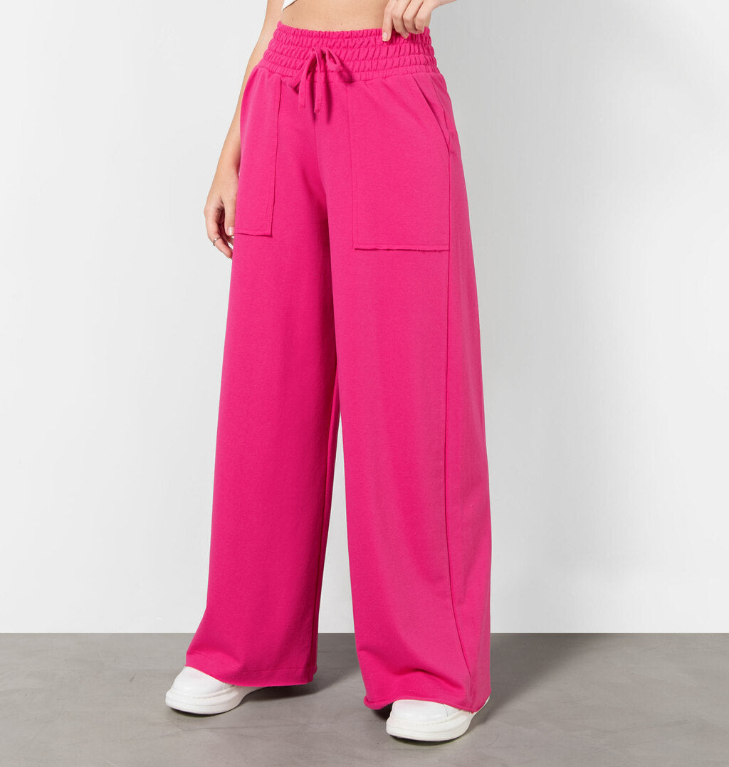 Calça Pantalona Moletinho Bolso A Fio