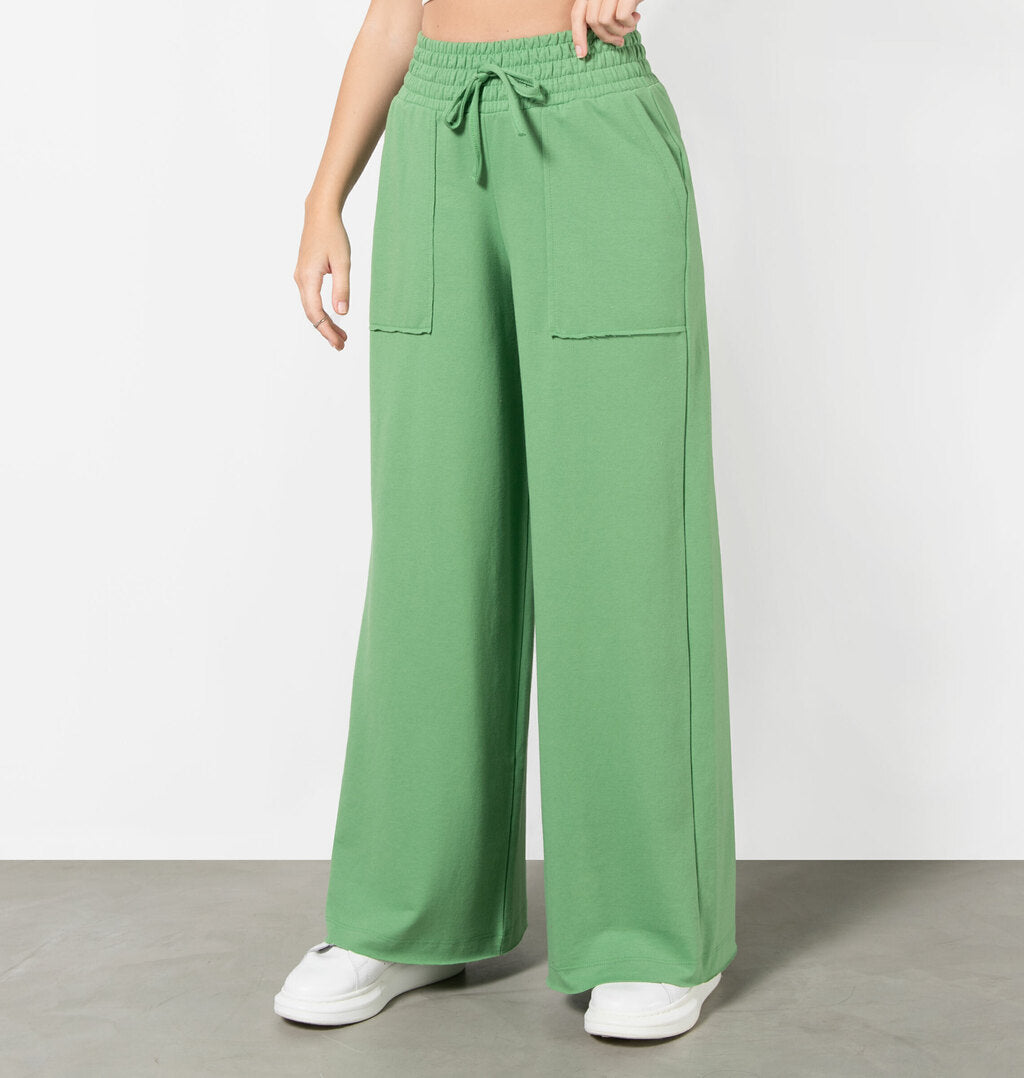 Calça Pantalona Moletinho Bolso A Fio
