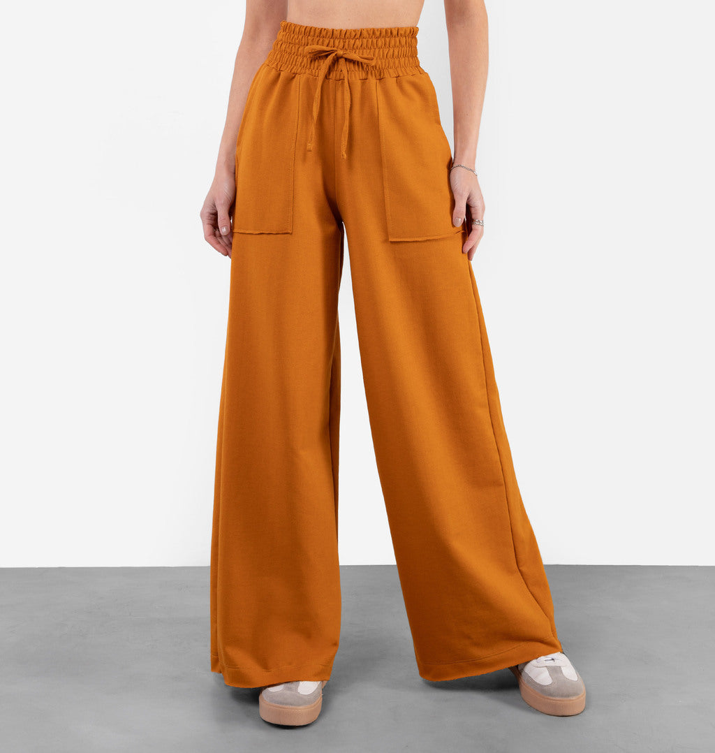 Calça Pantalona Moletinho Bolso A Fio