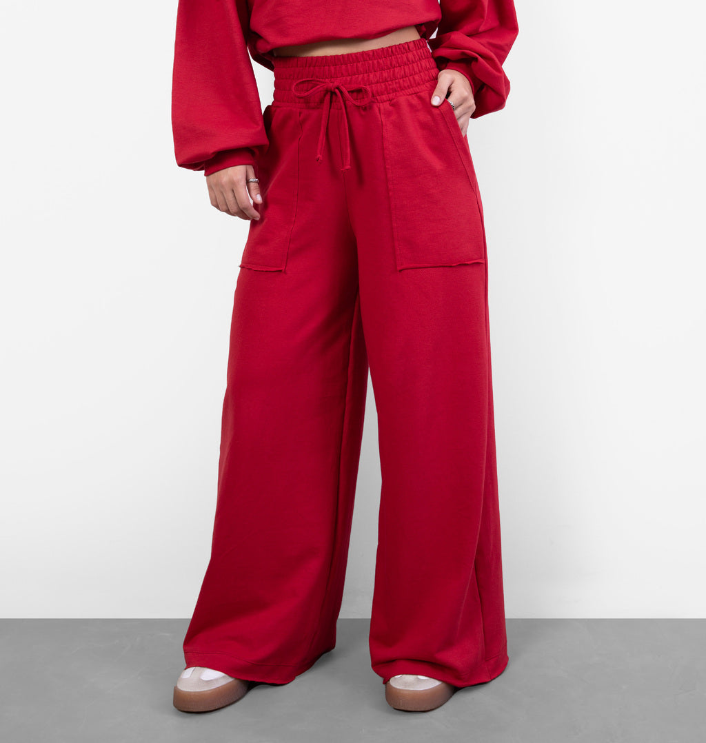 Calça Pantalona Moletinho Bolso A Fio