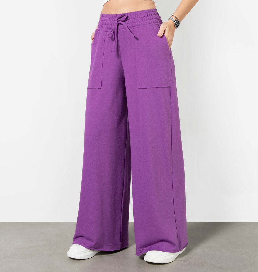 Calça Pantalona Moletinho Bolso A Fio