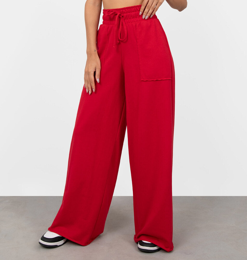 Calça Pantalona Moletinho Bolso A Fio
