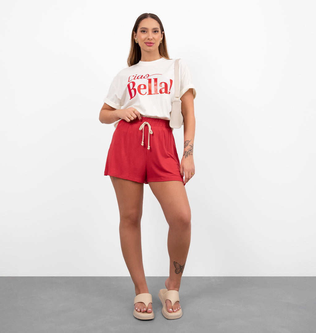Short Soltinho Com Pregas