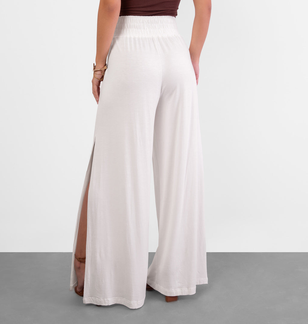Calça Pantalona Com Fenda Lateral