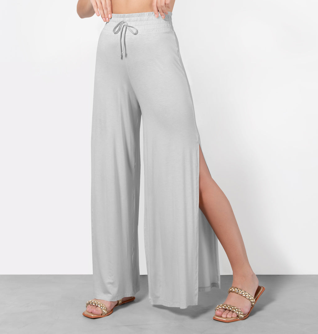 Calça Pantalona Com Fenda Lateral