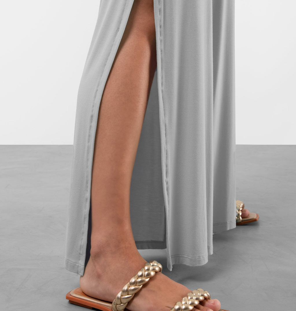 Calça Pantalona Com Fenda Lateral