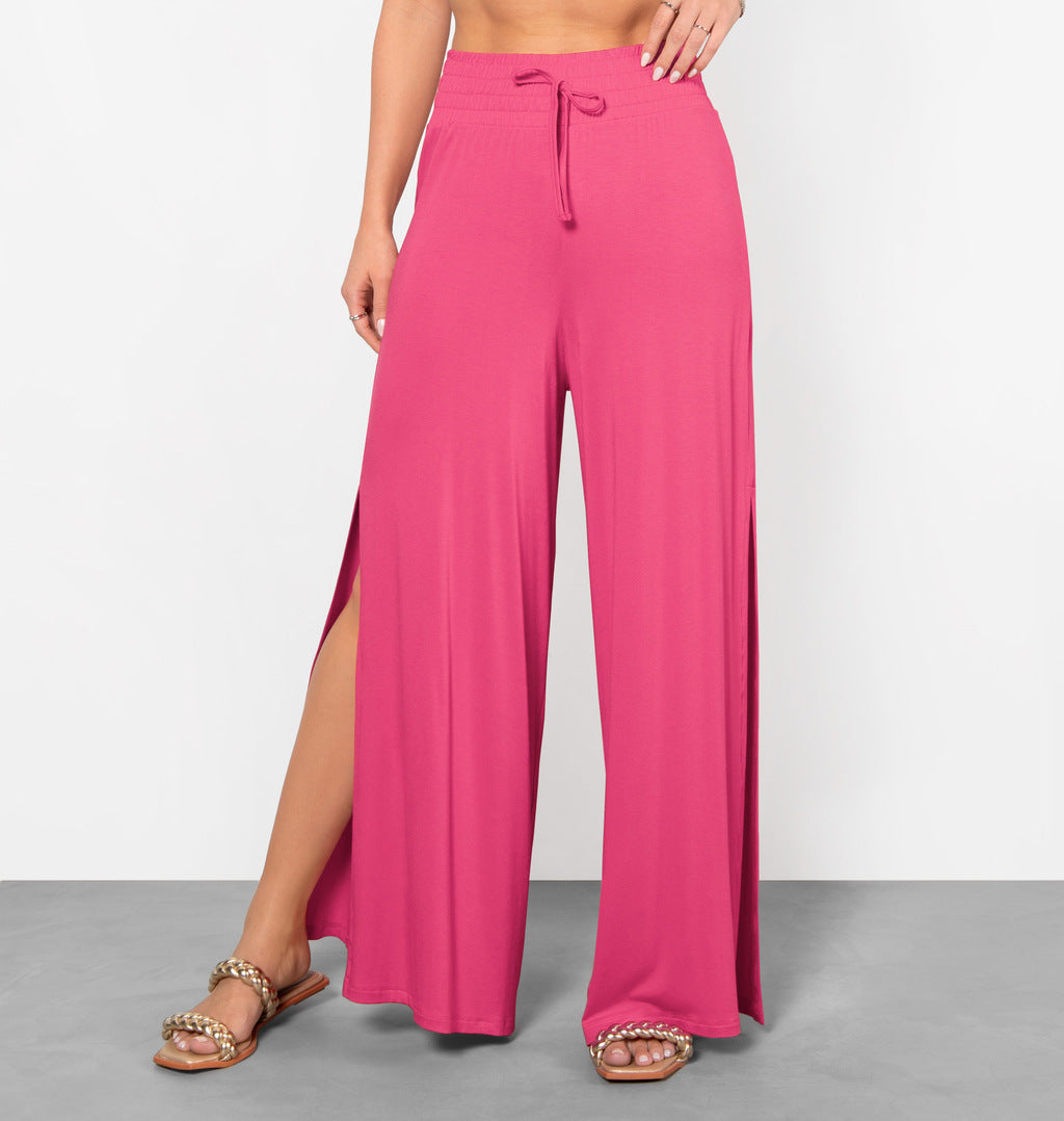Calça Pantalona Com Fenda Lateral