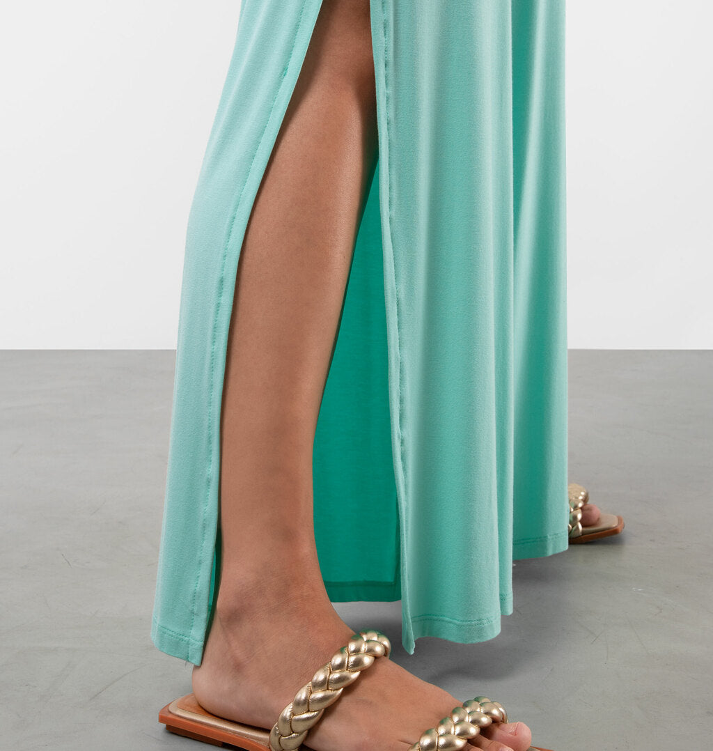Calça Pantalona Com Fenda Lateral