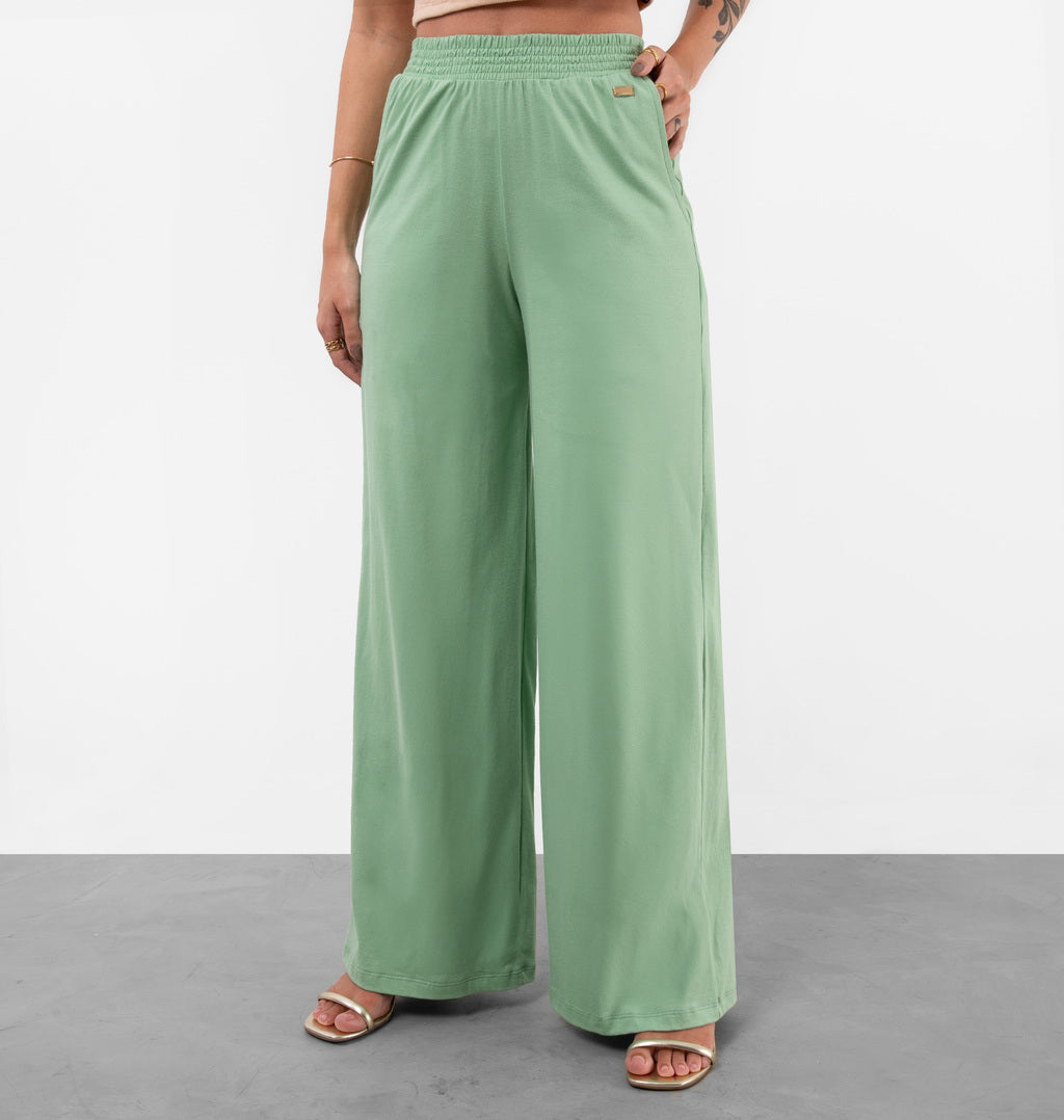 Calça Pantalona Em Meia Malha