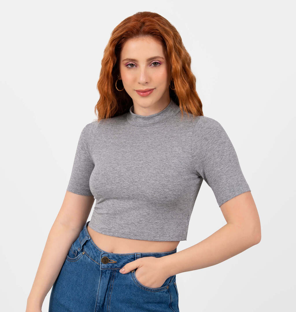 Blusa Cropped Gola Alta
