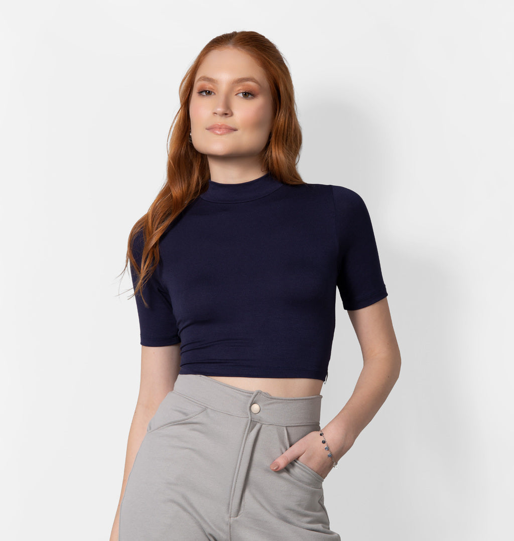 Blusa Cropped Gola Alta