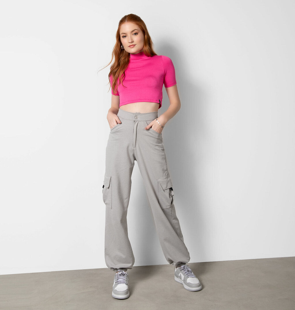 Blusa Cropped Gola Alta