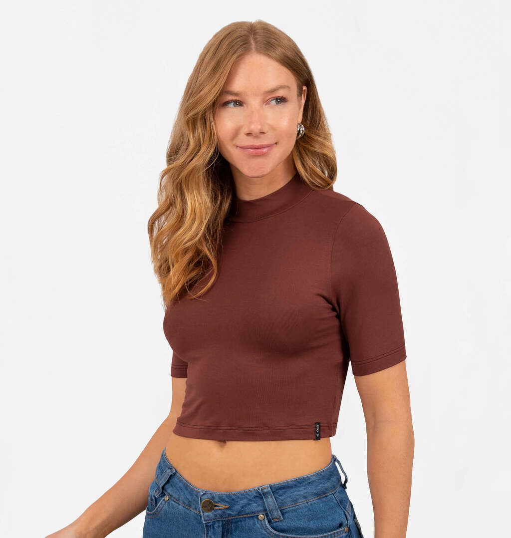 Blusa Cropped Gola Alta