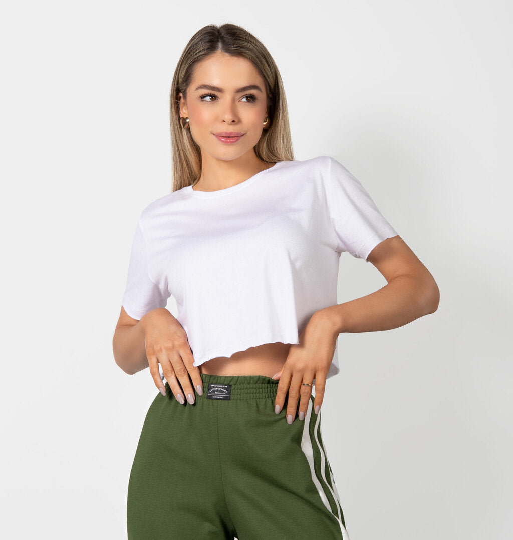 T-Shirt Cropped Corte A Fio
