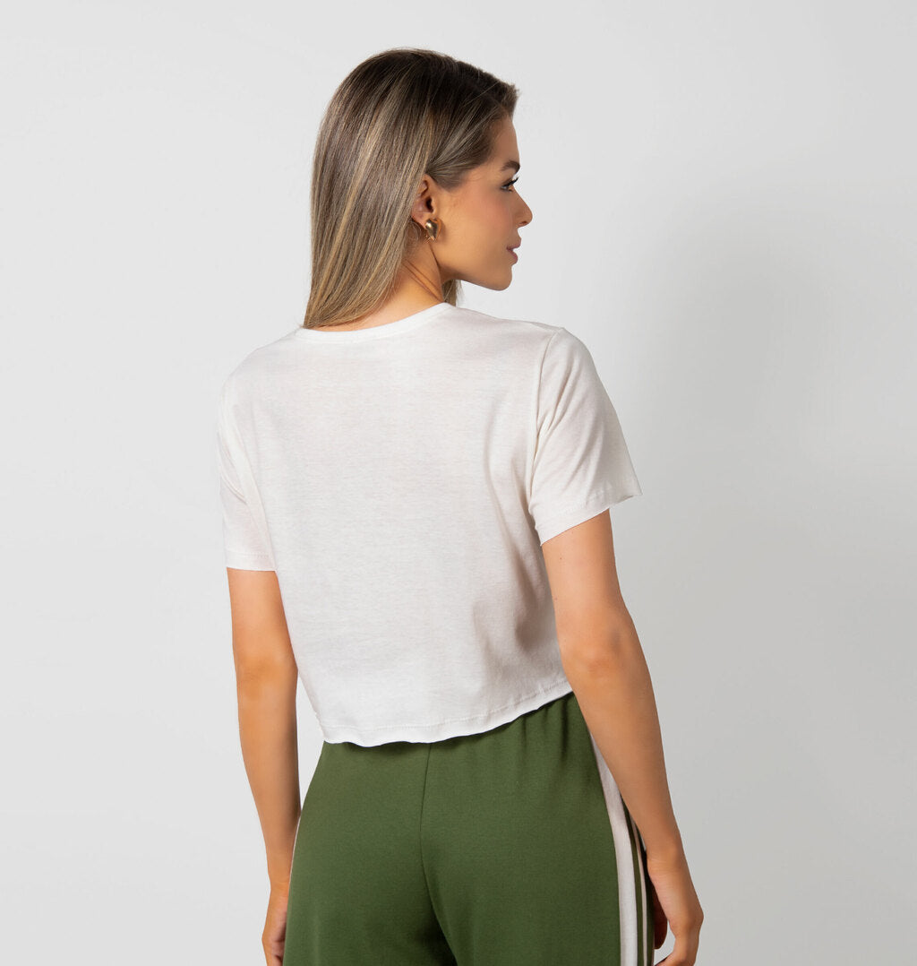 T-Shirt Cropped Corte A Fio