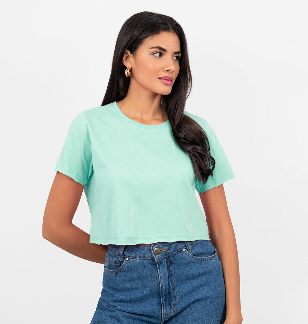 T-Shirt Cropped Corte A Fio