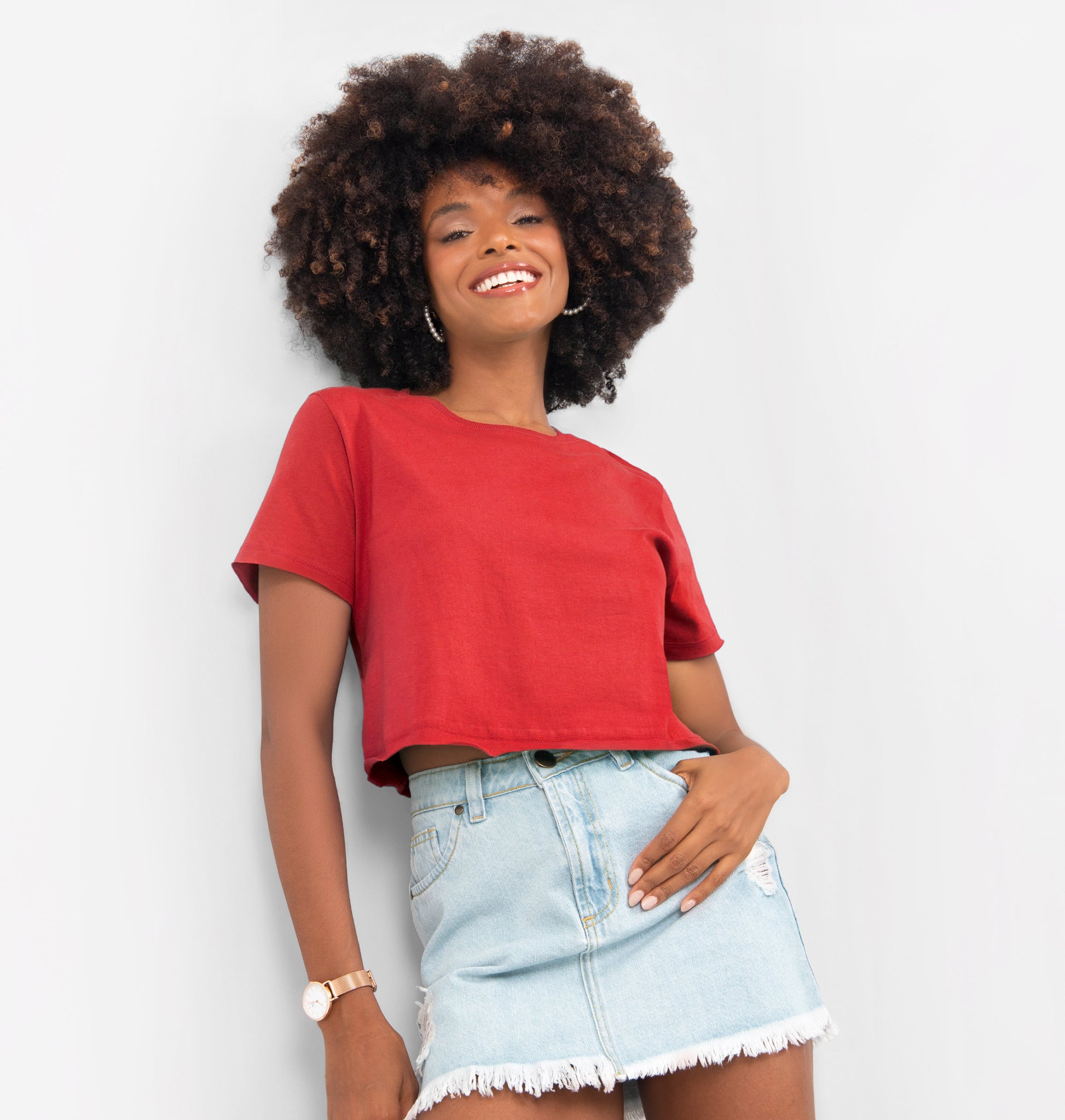 T-Shirt Cropped Corte A Fio