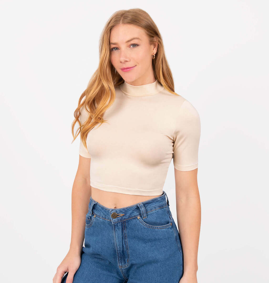 Blusa Cropped Gola Alta