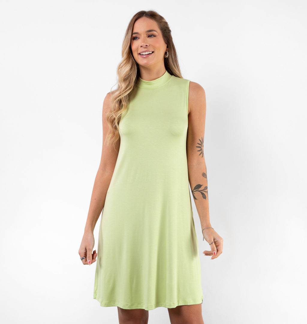Vestido Curto Com Gola