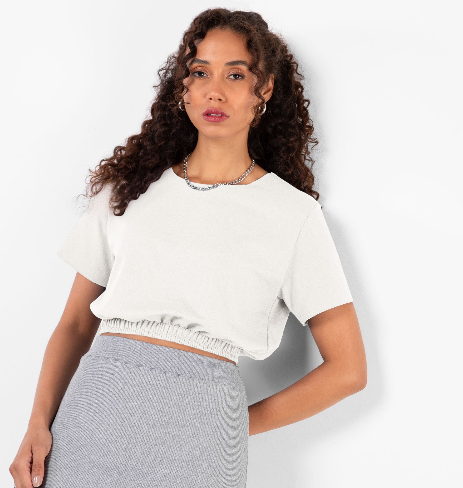 Blusa Cropped Com Elástico