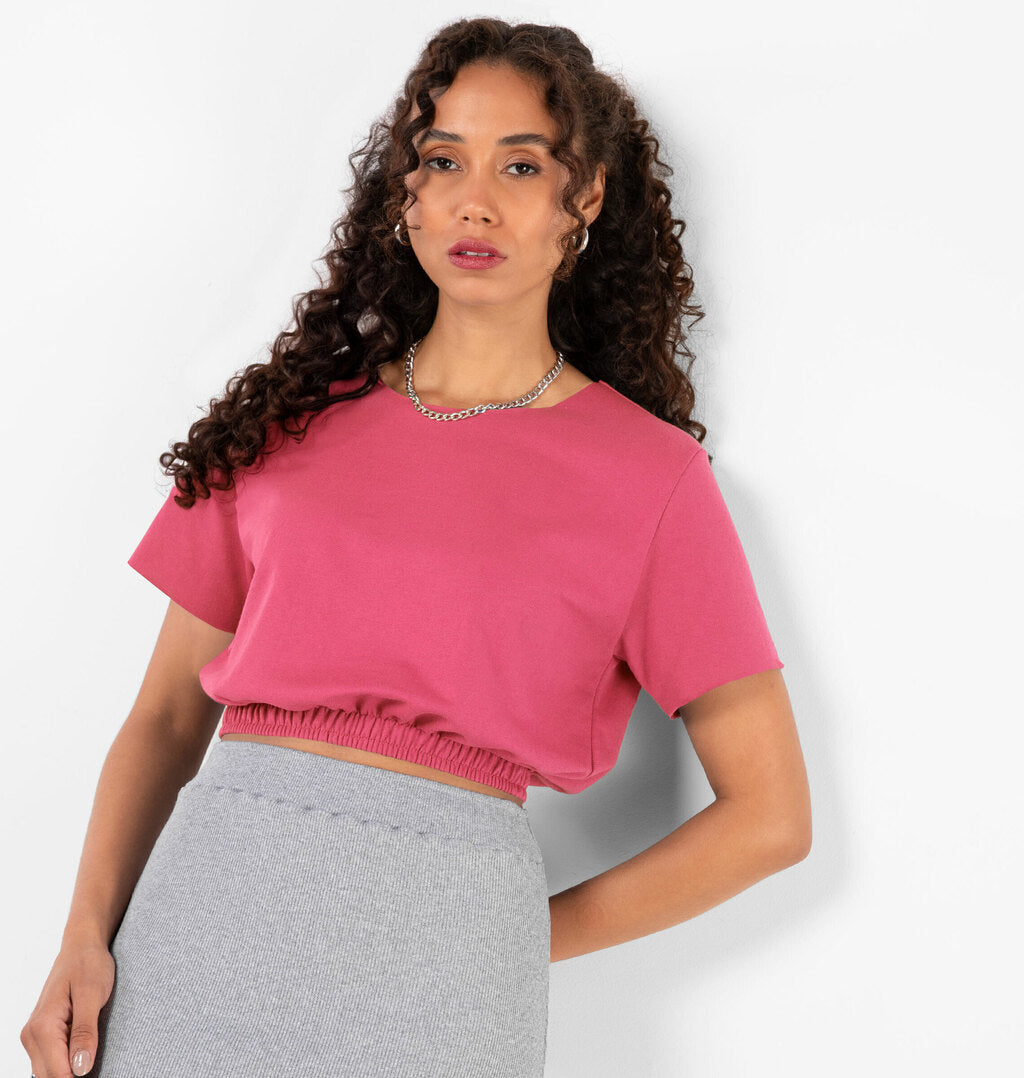 Blusa Cropped Com Elástico