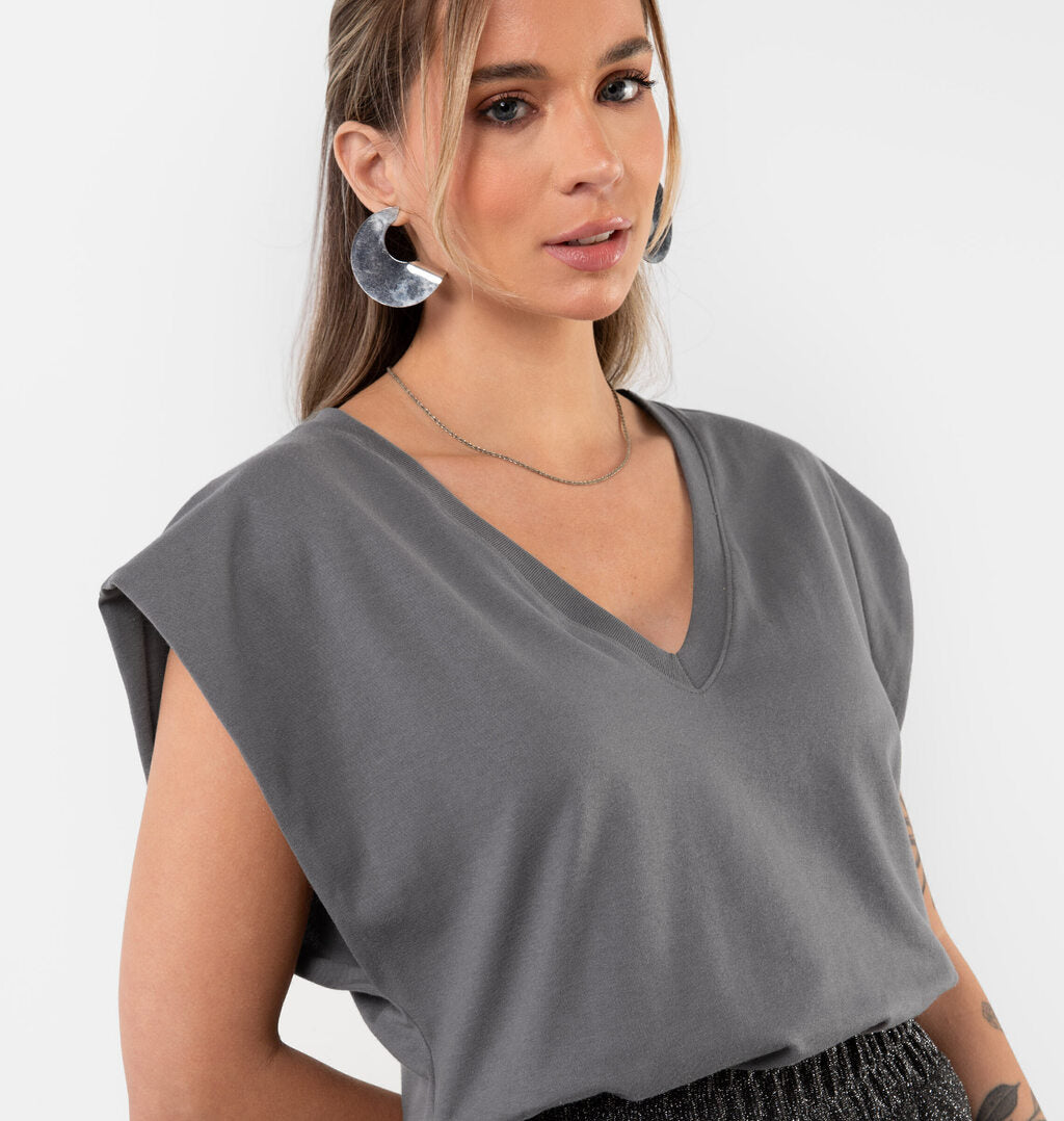 Blusa Decote V Amplo