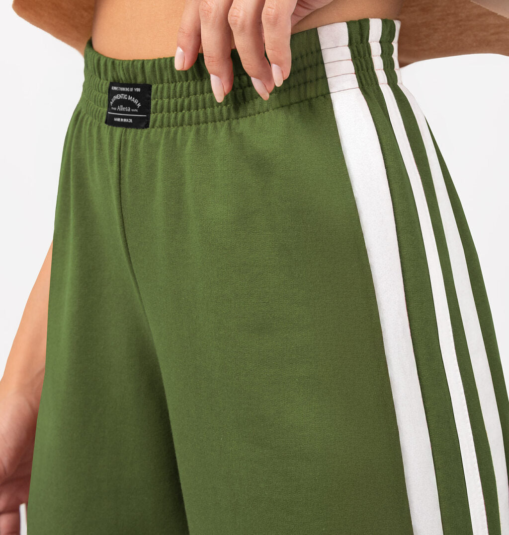Calça Wide Leg Com Abertura Lateral