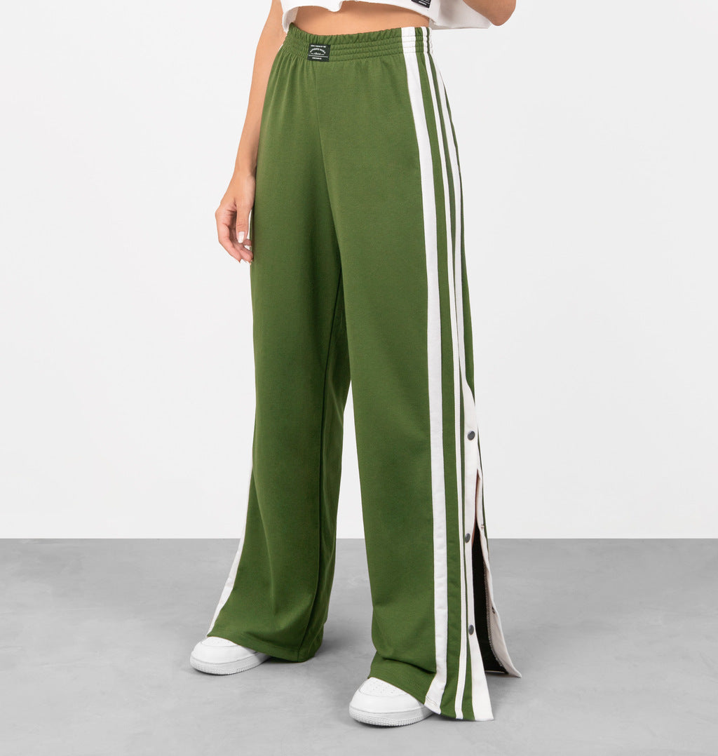 Calça Wide Leg Com Abertura Lateral