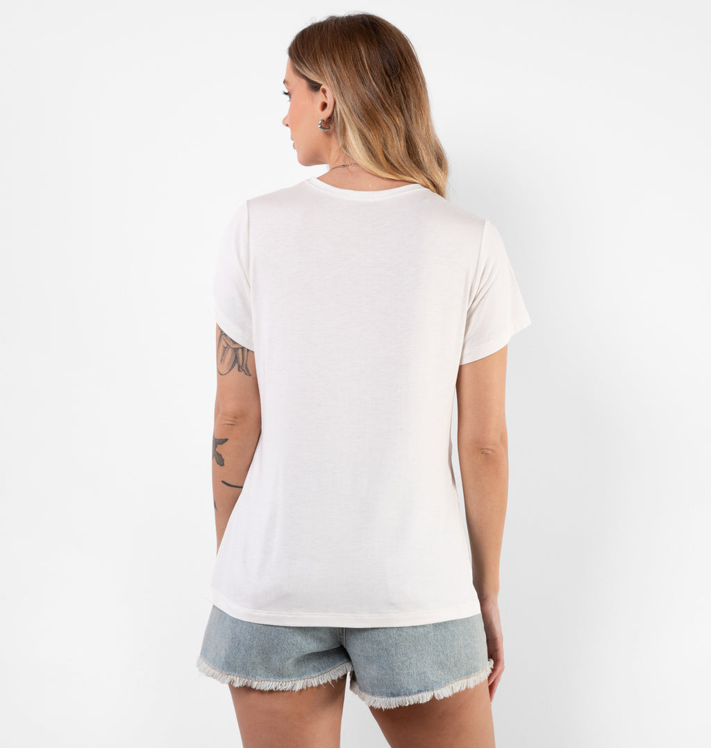 Blusa Básica Alongada Com Fenda Lateral