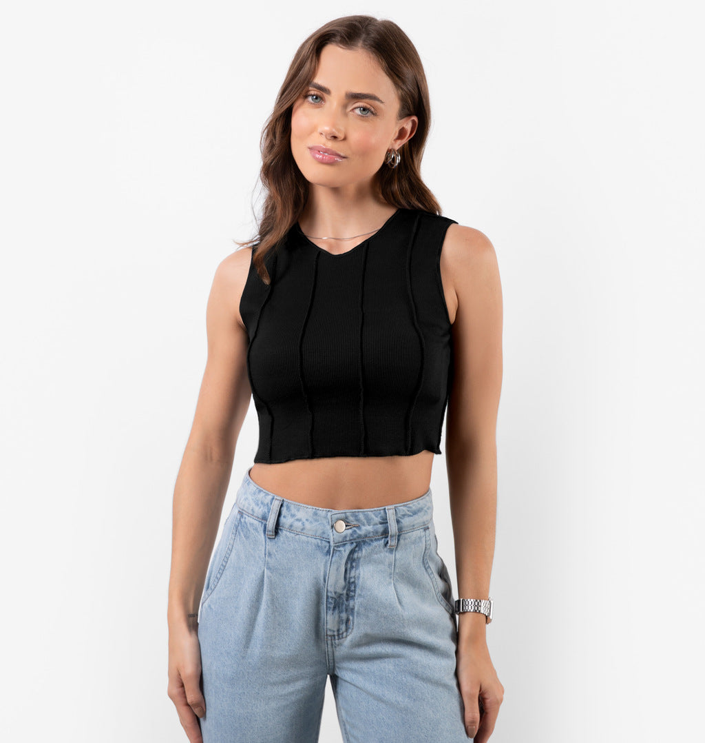 Regata Cropped Costura Aparente