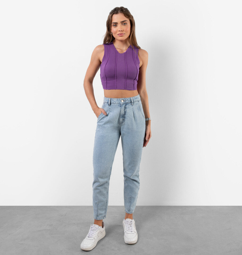 Regata Cropped Costura Aparente