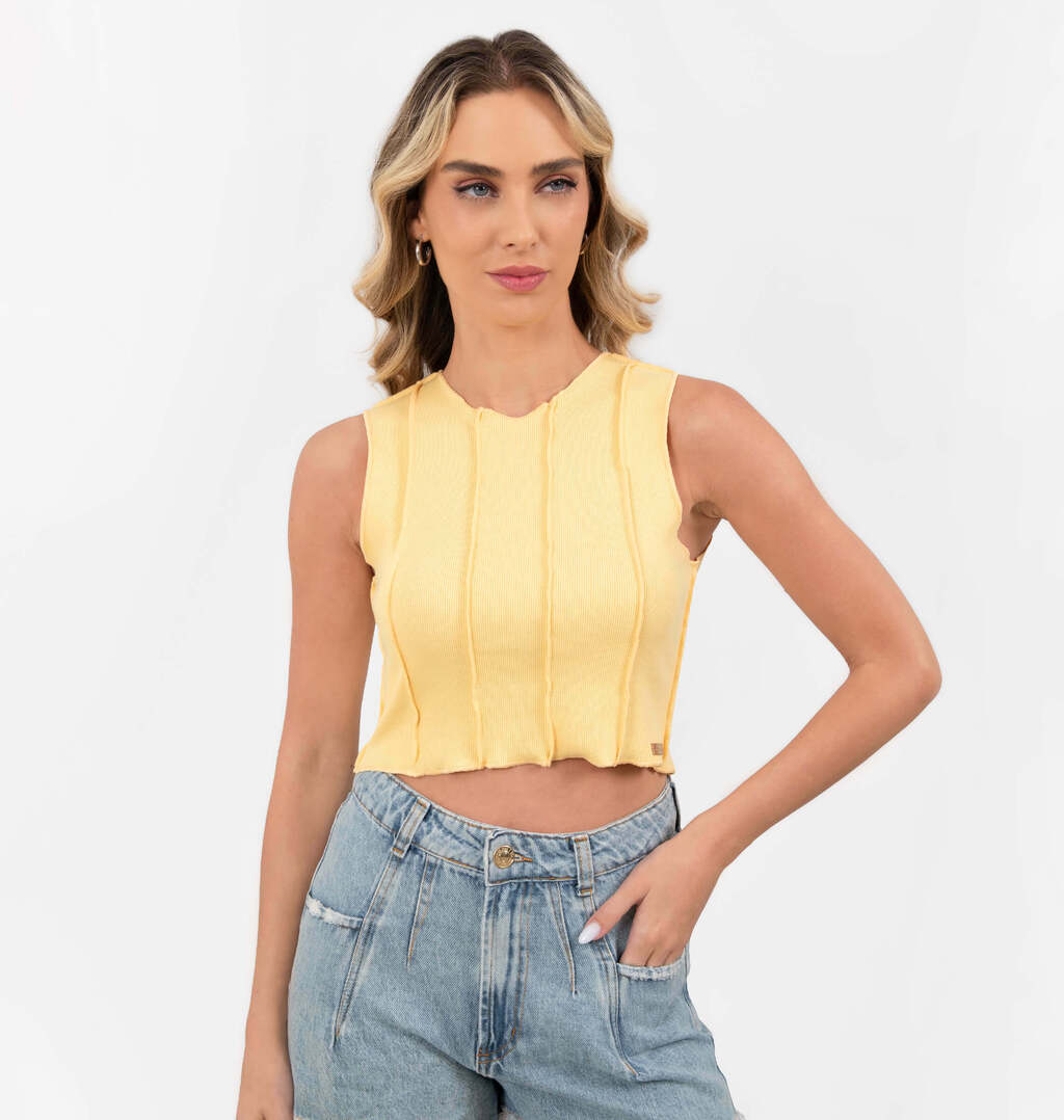 Regata Cropped Costura Aparente