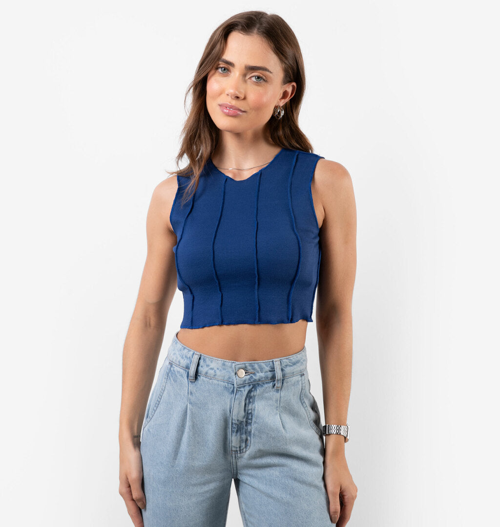 Regata Cropped Costura Aparente