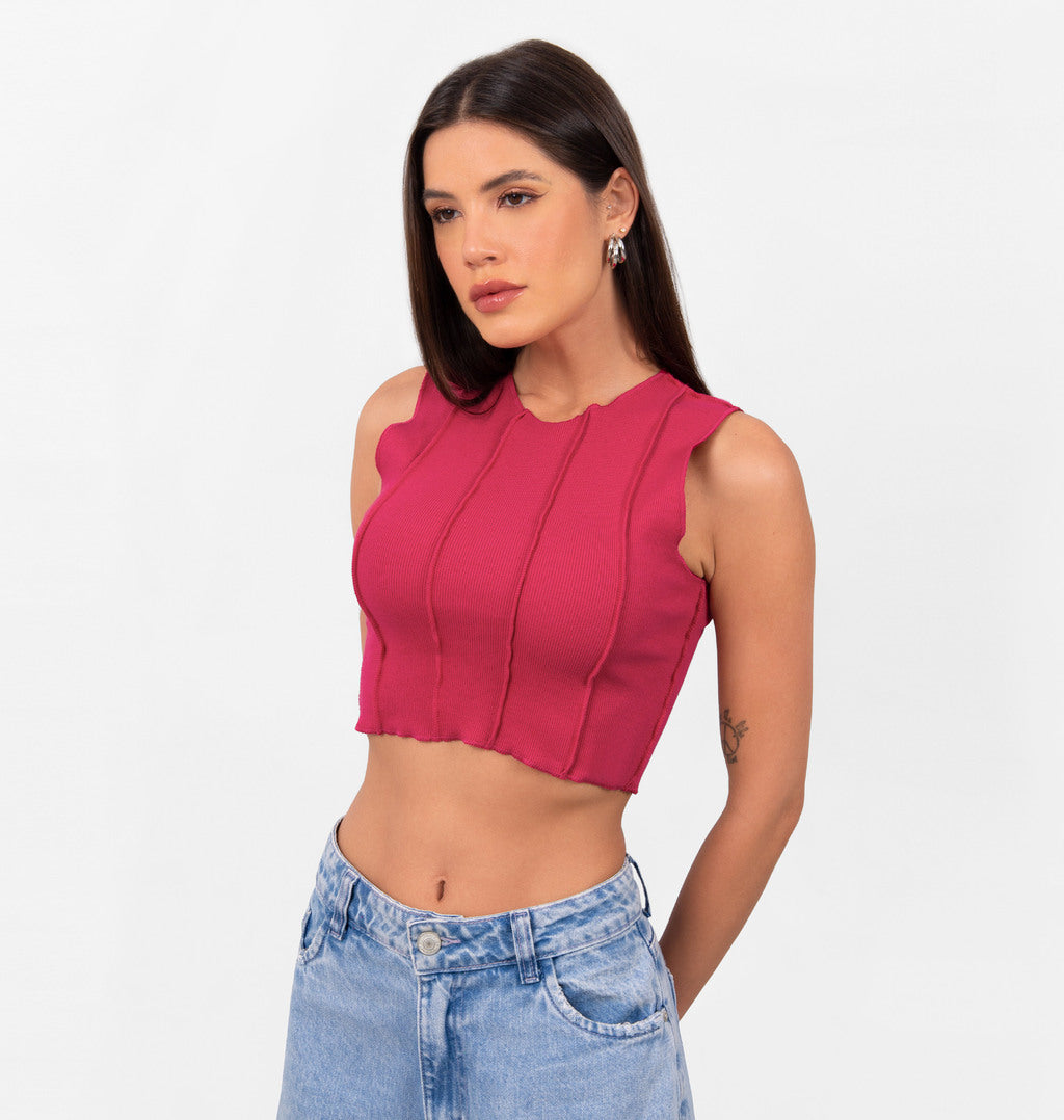 Regata Cropped Costura Aparente