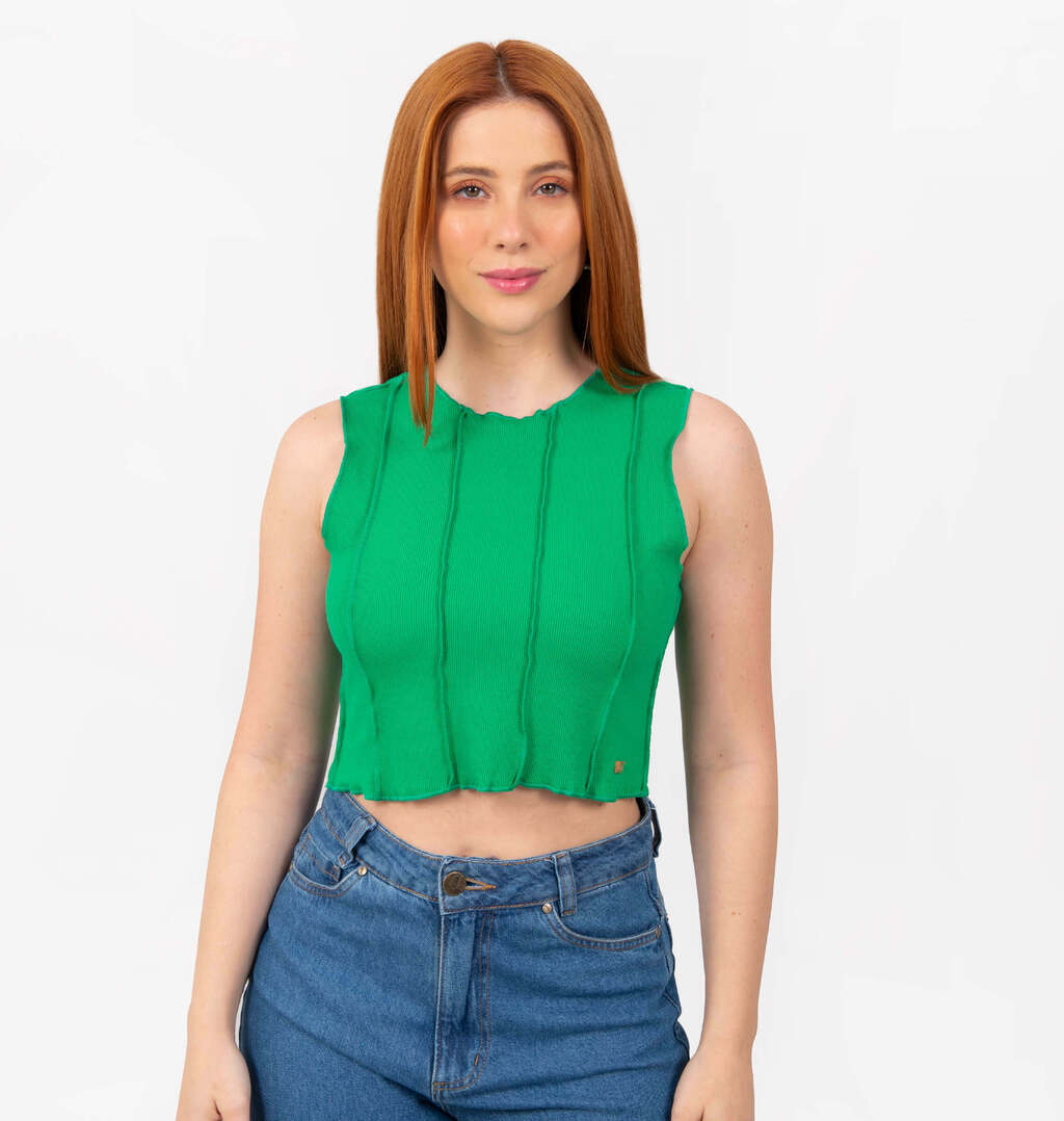 Regata Cropped Costura Aparente