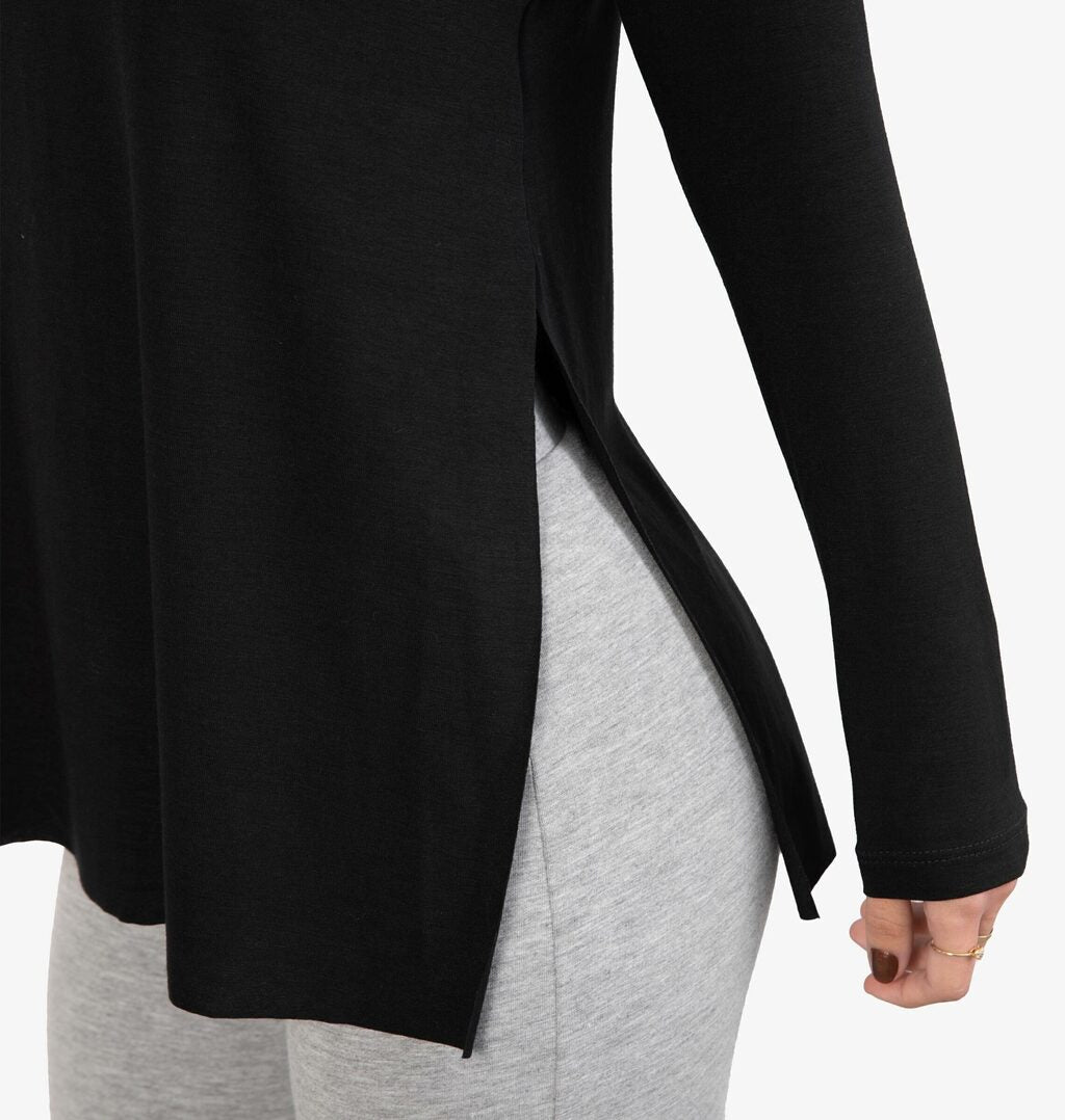 Blusa Alongada Com Fenda A Fio