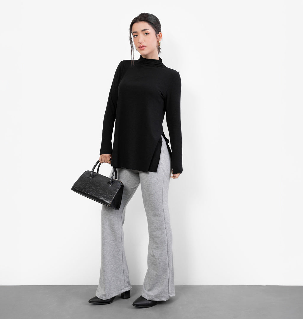 Blusa Alongada Com Fenda A Fio