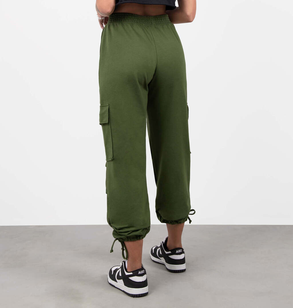 Calça Cargo De Moletinho Com Pregas