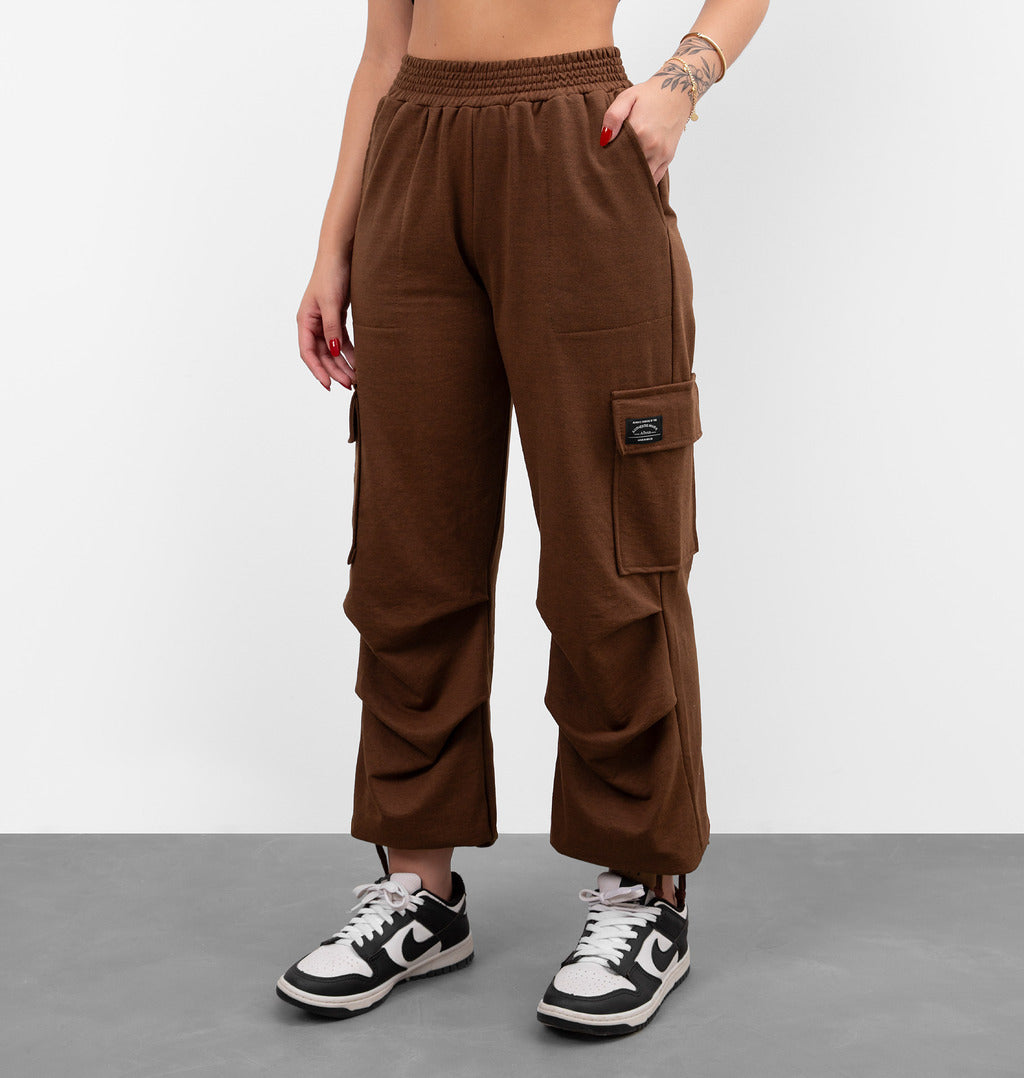 Calça Cargo De Moletinho Com Pregas