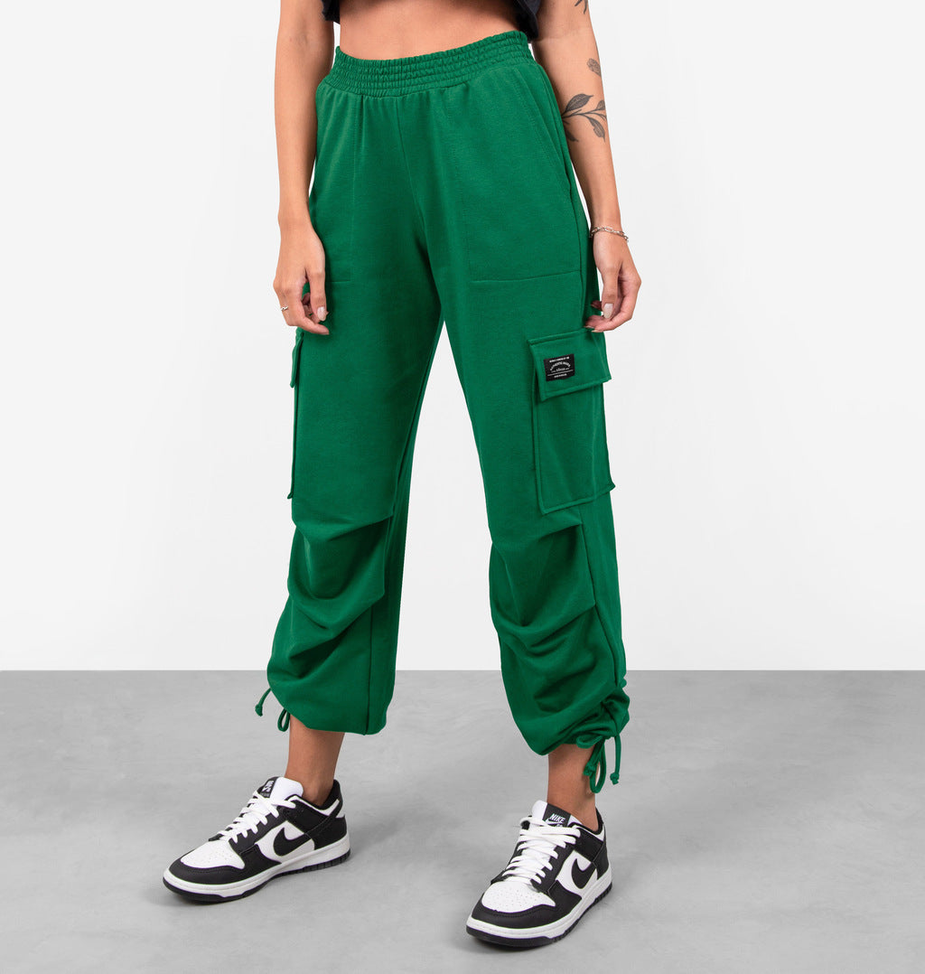 Calça Cargo De Moletinho Com Pregas